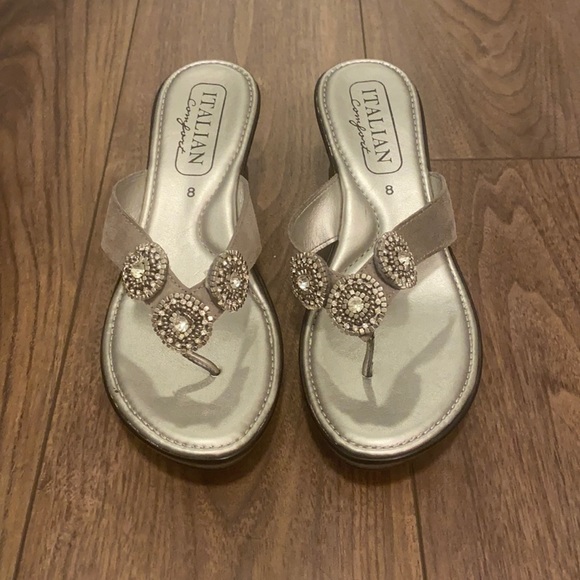 Italian Comfort Wedge Sandals - Picture 1 of 9